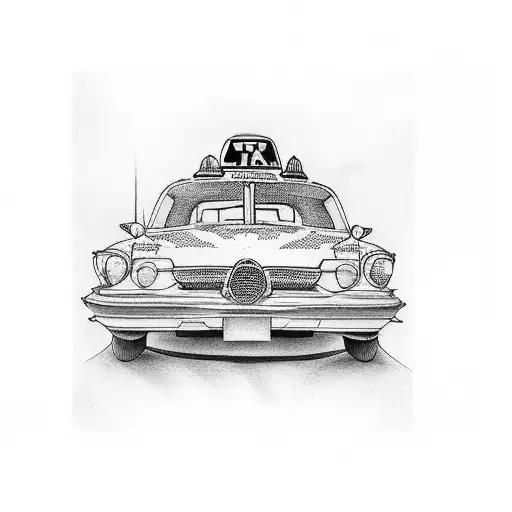 taxi cab tattoo design idea