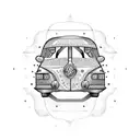 taxi cab tattoo design idea