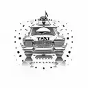 taxi cab tattoo design idea