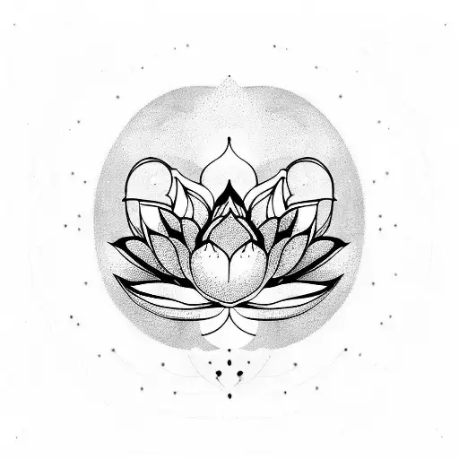 Lotus and Sacred Geometry. Unamole hindu symbol of wisdom and path to  perfection. Set of tattoo flesh, yoga logo, Buddhism design. Isolated  vector illustration set by varka Vectors & Illustrations with Unlimited