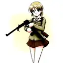 girl holding gun tattoo design idea