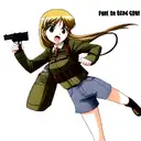 girl holding gun tattoo design idea