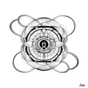 hourglass death tenticles sacred geometry  tattoo design idea