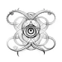 hourglass death tenticles sacred geometry  tattoo design idea