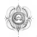 A tattoo design of the iconic seashell symbol of Venus surrounded by the Latin words 'Dea Amoris', which means Goddess o tattoo design idea