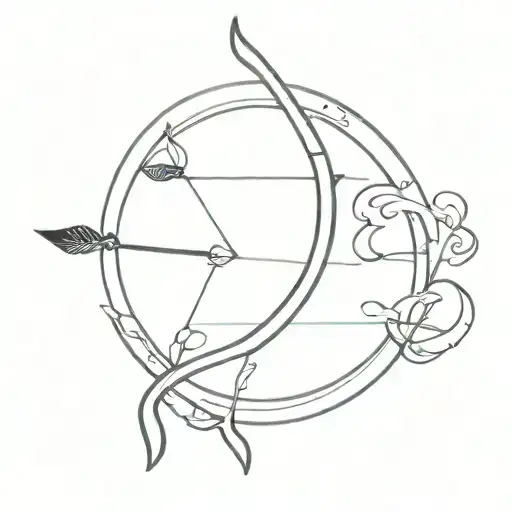 bow with arrow tattoo design idea