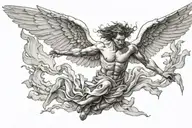 Icarus falling angel tattoo design idea