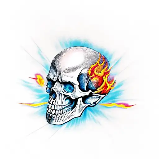 Skull with blue flames. Dominick Cali @ Algorithm Tattoo and Fine Arts. | Skull  tattoos, Arm tattoos for guys, Blue flame tattoo
