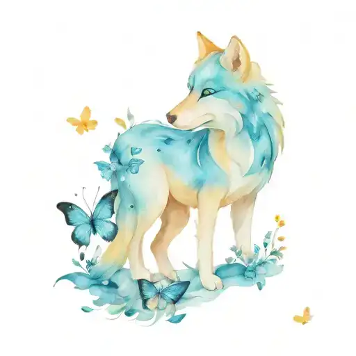 cinderlla, Butterflies, wolf tattoo design idea
