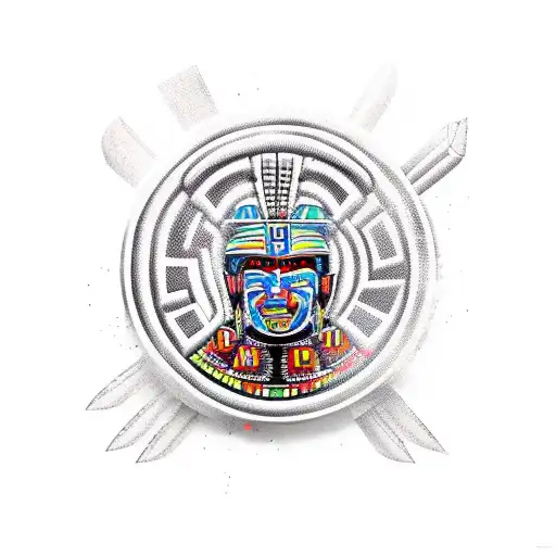 aztec  warrior tattoo design idea