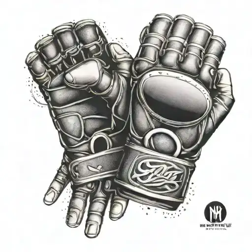 mma fighter glove tattoo design idea