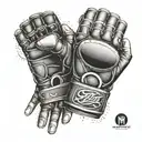 mma fighter glove tattoo design idea