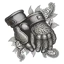 mma fighter glove tattoo design idea