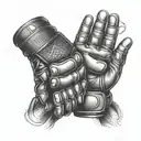mma fighter glove tattoo design idea