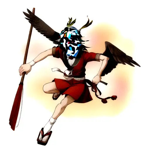 Tengu mask tattoo design idea