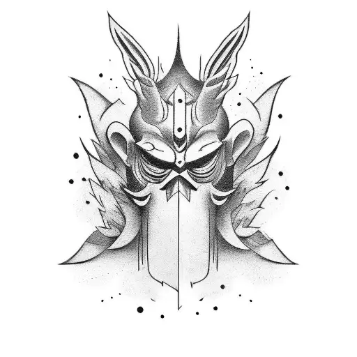 Tengu mask tattoo design idea