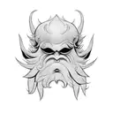 Tengu mask tattoo design idea