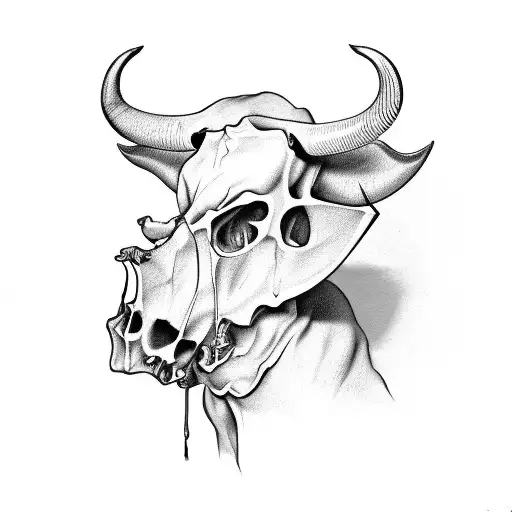 cow skull tattoo design idea