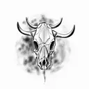 cow skull tattoo design idea