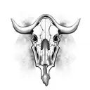 cow skull tattoo design idea