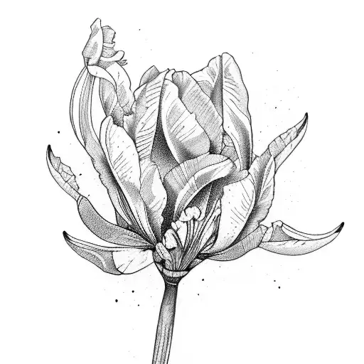 tulips, iris, indian paintbrush tattoo design idea