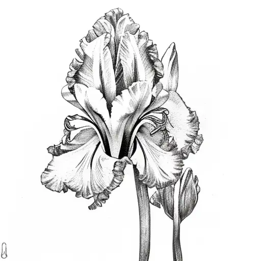 tulips, iris, indian paintbrush tattoo design idea