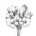 tulips, iris, indian paintbrush tattoo design idea
