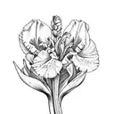 tulips, iris, indian paintbrush tattoo design idea
