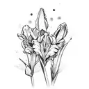 tulips, iris, indian paintbrush tattoo design idea