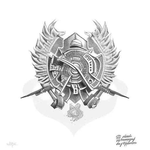 military, police, firefighter tattoo design idea