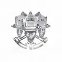 police, firefighter tattoo design idea