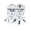 police, firefighter tattoo design idea