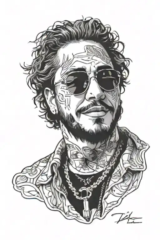 post malone tattoo design idea