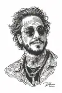 post malone tattoo design idea