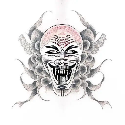v for vendetta mixed with japanese tattoo design idea