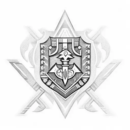 A majestic Kappa Alpha Psi Fraternity, Inc. emblem adorned with African tribal patterns tattoo design idea