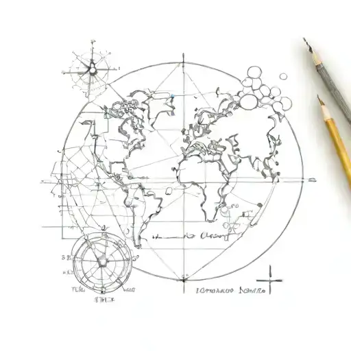 geographical coordinates tattoo design idea