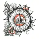 geographical coordinates tattoo design idea