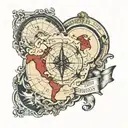 geographical coordinates tattoo design idea