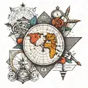 geographical coordinates tattoo design idea