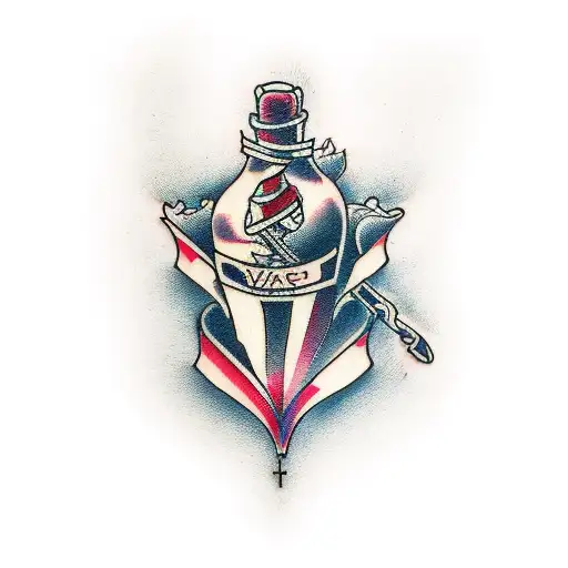 wine tattoo design idea