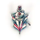 wine tattoo design idea