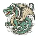 dragon flying tattoo design idea