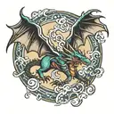 dragon flying tattoo design idea