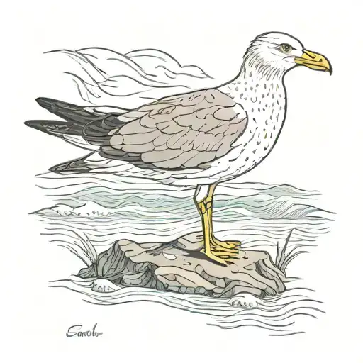 sea gull tattoo design idea