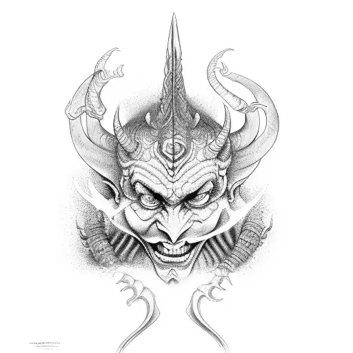 devil Boeddha  tattoo design idea