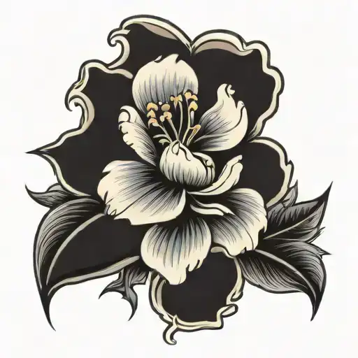 western flower tattoo design idea