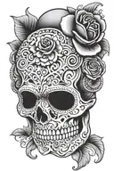 mexican skull face tattoo design idea