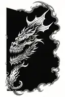 skull fire breathing dragon tattoo design idea