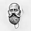 a  sculpture of a man with a beard tattoo design idea